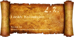 Lenkh Kolombusz névjegykártya