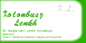 kolombusz lenkh business card